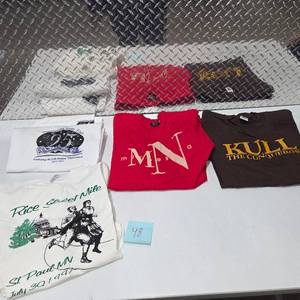 lot 48 image: (6) Vintage Minnesota Event Graphic T-Shirts XLL  Rice Street Mile St Paul, Minnesota State Fair 1997, KU, Promo Graphic Tee Lot 48