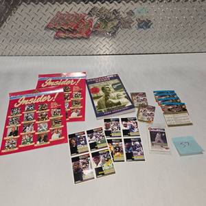 lot 57 image: Sports Card & Memorabilia Lot  Football Hall of Fame Insider Programs, Vintage NFL Cards, Herbie Brooks Book, Inserts & Collectibles