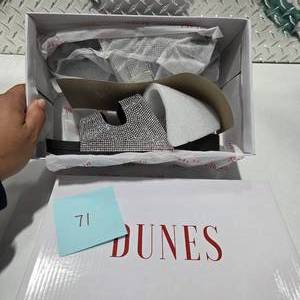 lot 71 image: Dune London Womens Rhinestone Platform Slide Sandals Crystal Embellished Fashion Shoes w Box