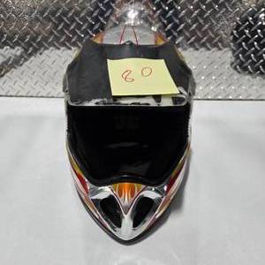 lot 80 image: Vintage Motocross ATV Dirt Bike Full Face Helmet Racing Helmet Flame Graphics Off Road Motorcycle Gear
