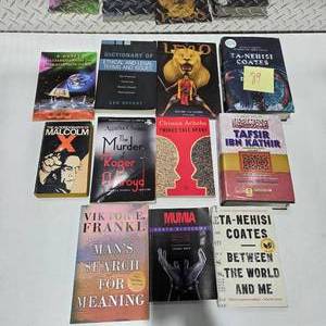 lot 89 image: Book Lot Malcolm X Frankl Achebe Christie Coates Religious Philosophy Hardcover Paperback