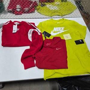 lot 96 image: Nike Adidas Athletic Apparel Lot New With Tags Shirts Sweatshirt Mens Activewear Retail $120