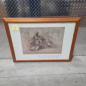 lot 108 image: Large Michelangelo Framed Art Print J Paul Getty Museum Classical Renaissance Artwork Wall Decor