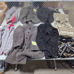 lot 111 image: Winter Coat & Sweater Lot Jackets Cardigans Cold Weather Apparel Mixed Styles Retail $400