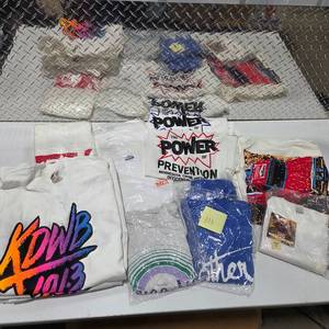 lot 113 image: Vintage Graphic T Shirt Lot NOS New Old Stock Promo Tees KDWB Radio Minnesota Power Of Prevention Retail $200