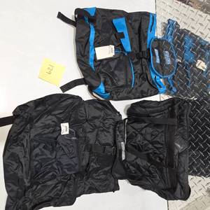 lot 129 image: Backpack Travel Bag Lot Outdoor Hiking Daypack Duffel Bags New w Tags Black Blue