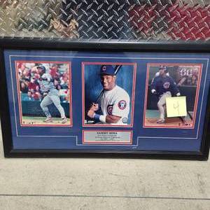 lot 4 image: Sammy Sosa Framed Chicago Cubs Photo Display Limited Edition Sports Memorabilia Wall Art