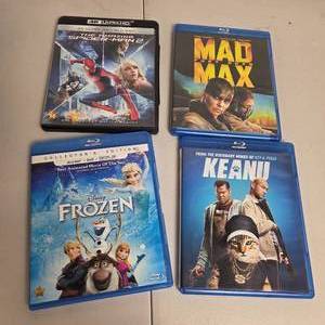 lot 135 image: Blu Ray & 4K Movie Lot Mad Max Fury Road Keanu Frozen Collectors Amazing Spider-Man 2