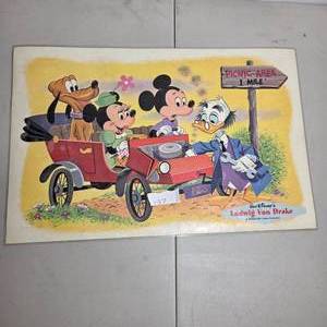 lot 137 image: Vintage Walt Disney Ludwig Von Drake Mickey Minnie Pluto Cartoon Wall Art Print Decor