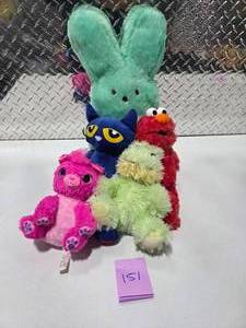 lot 151 image: Large Plush Toy Lot  Elmo, Pete the Cat, Bunny, Bear & More Stuffed Animals Bundle