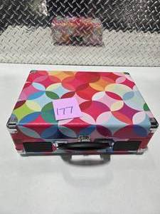lot 177 image: Portable Suitcase Record Player Turntable Built In Speakers Retro Colorful