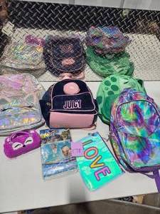 lot 178 image: Juicy Couture Backpack Lot Holographic Kids Backpacks Purses Accessories