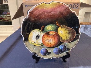 M&R Mid Century Hand Painted Ceramic Plate (Made in Italy)
