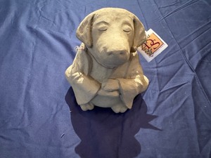 Meditative Zen Dog Stone Statue, Loyalty 5 x 6