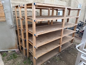 Pair of Wooden Shelves 96 Long x 24 Deep x 72 12 Tall