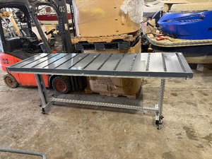 Aluminum Rolling Cart Topped with Industrial Roller Conveyor