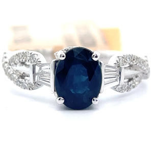 lot 11 image: EFFY 1.83 Carat Natural Sapphire & Natural Diamond Infinity Ring in 18k White Gold Retail $6,424 VIDEO