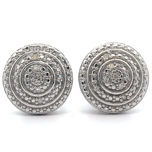 lot 50 image: Natural Diamond Round Button Stud Earrings VIDEO