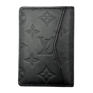 lot 57 image: Louis Vuitton Black Monogram Empreinte Leather Card Holder Wallet Pre-Owned Retail $595