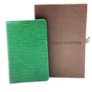 lot 66 image: Louis Vuitton Green Epi Leather Passport Cover Pre-Owned Retail $395