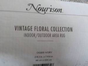 lot 53 image: Nourison Vintage Floral 26 x 7 ft ...