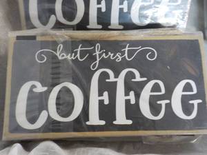 lot 180 image: 7 Coffee Wall Signs 10 x 5 Ready t...