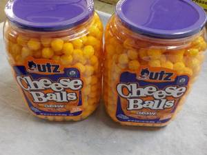 lot 348 image: 2 UTZ 23 oz Jugs Cheddar Cheese Bal...