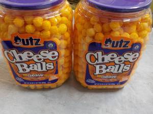 lot 349 image: 2 UTZ 23 oz Jugs Cheddar Cheese Bal...