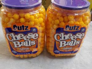 lot 350 image: 2 UTZ 23 oz Jugs Cheddar Cheese Bal...