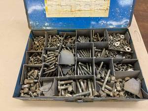 lot 19 image: Storage Bin Full of Bolts, Washers & Nuts