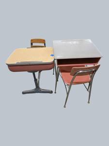 Vintage School Desks with Lift-Top Storage  Classic Charm