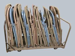 Set of Folding Chairs with Rolling Storage Cart
