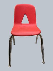 3 Red Stackable Classroom Chairs