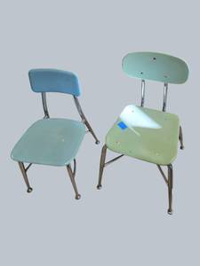 Eclectic Set of 6 Vintage Classroom Chairs  Colorful & One-of-a-Kind