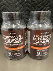 lot 14 image: Trol - ALPHA01 Lions Mane Mushroom Gummies - 10 Mushroom Blend, Focus Clarity Memory (Lot of 2)
