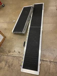 lot 29 image: Walkway Ramp System (2-Piece) Aluminum with Non-Slip Black Deck for Commercial Use