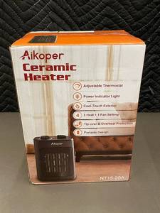 lot 44 image: Mpls - Aikoper NT15-20A Ceramic Heater - 3 Heat & 1 Fan, Adjustable Thermostat, Portable