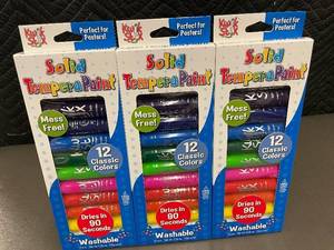 lot 206 image: NV 3 - Kwik Stix Solid Tempera Paint 12 Classic Colors - 3 Boxes