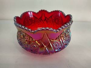 lot 143 image: Indiana Red Carnival Glass Round Bowl