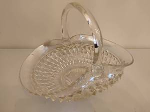 lot 164 image: Diamond Point Glass Basket