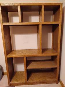 lot 185 image: Oak Entertainment CenterDisplay Shelves