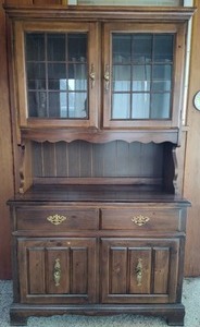 lot 199 image: Two Piece Basset Furniture Hutch