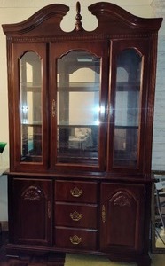 lot 200 image: Two Piece Lighted China Cabinet