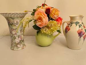 lot 206 image: Floral VasesPitcher