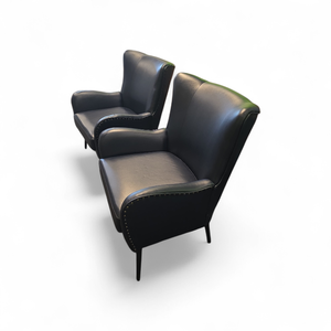 Mid Century Modern Leather ChairsMid Century Modern Leather Chairs that measure 29" wide / 26" deep