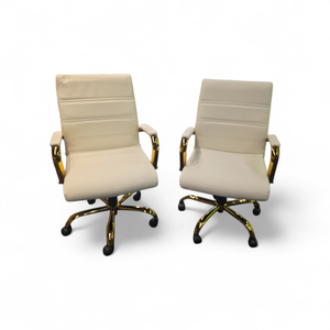 lot 14 image: 2 Leather Desk Chairs on Wheels