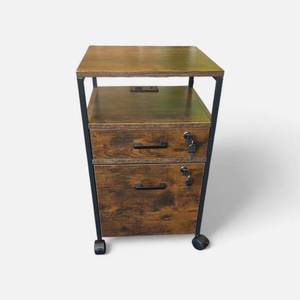 lot 37 image: USB Powered Filing Cabinet on wheels with Keys