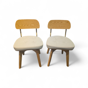 lot 61 image: 2 White Contemporary Swivel Chair