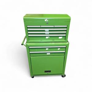 lot 58 image: Green Tool Chest on Wheels
