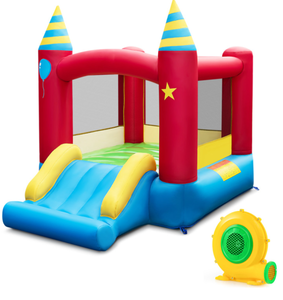 lot 6 image: Costway Inflatable Kids Bounce Castle with 480W Blower